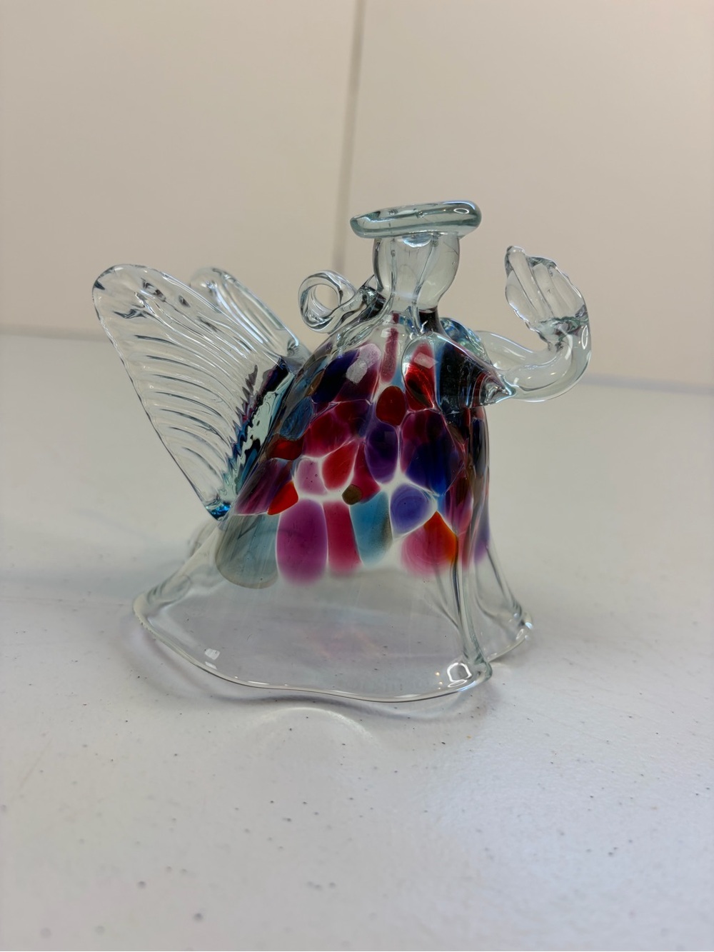 Kitras Art Blown Glass Handmade Christmas Tree Angel Ornament Figurine Gift